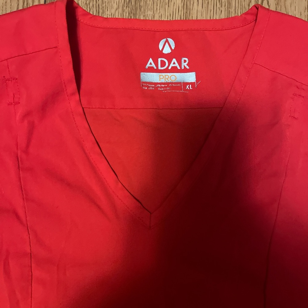 Adar Pro Women's Red V-Neck Scrub Top
